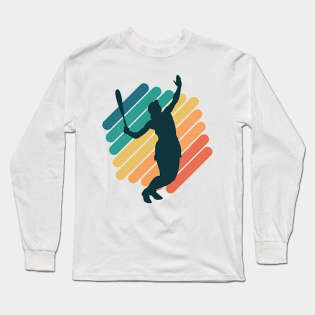 Vintage Retro Tennis Girl Long Sleeve T-Shirt by Krishnansh W.